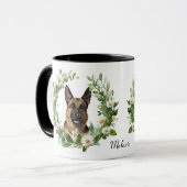 White Daisy Wreath German Shepherd Dog Tasse (Vorderseite Links)