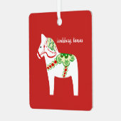White Dala Horse Ornament Aus Metall (Vorderseite links)