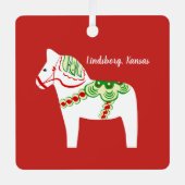 White Dala Horse Ornament Aus Metall (Vorderseite)