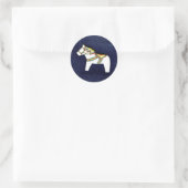 White Dala Horse Sticker (Tasche)