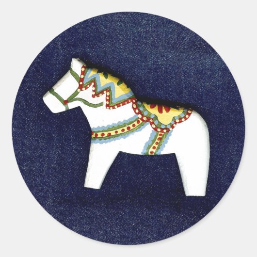White Dala Horse Sticker (Vorderseite)