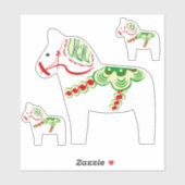 White Dala Horse Stickers Aufkleber (Blatt)