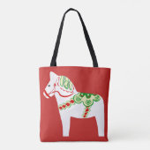 White Dala Horse Tote Bag Tasche (Rückseite)