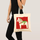 White Dala Horse Tote Bag Tragetasche (Vorderseite (Produkt))