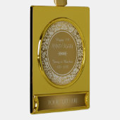 White Damask 50 Jahre Banner-Ornament Gold (Rechts)