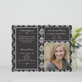 White Damask Beerdigung Programm (Stehend Vorderseite)