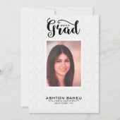 White Damask Black Typografy-Abschluss Einladung (Vorderseite)