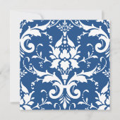 White Damask & Blue Background Brautparty Inv Einladung (Vorderseite)