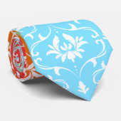 White Damask Colorful Ombre Krawatte (Gerollt)