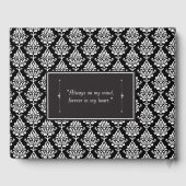 White Damask Foto Funerary Guest Book Gästebuch (Rückseite)