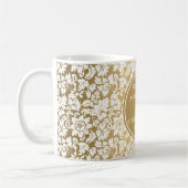 White Damask Gold Hintergrund Kaffeetasse (Links)