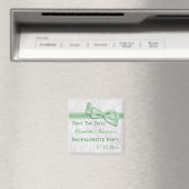 White Damask & Imitats Bow Bachelorette Save the D Magnet (In Situ (Geschirrspüler))