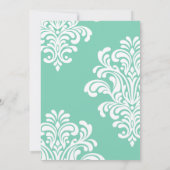 White Damask Lingerie Dusche Einladung (Rückseite)