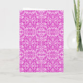 White Damask on Pink Juwish Wedding Mazal Tov Card Karte (Rückseite)