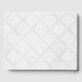 White Damask personalize Elegant Gästebuch (Rückseite)