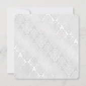 White Damask Shimmer Wedding Einladung (Rückseite)