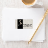 White Damask Swaps Letter S Monogram Address Label Adressaufkleber (Insitu)