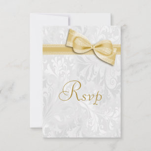 White Damask und Bow-UAWG für Imitate RSVP Karte