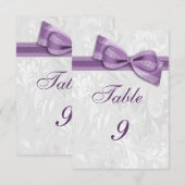 White Damask und Lilac Imitats Bow Einladung (Vorne/Hinten)