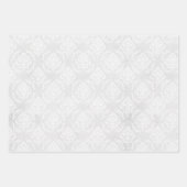 White Damask Wedding Classic Elegante 3 Geschenk Geschenkpapier Set (Vorderseite 2)