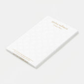 White Damasks Background Gold Typography Post-it Klebezettel (angewinkelt)