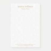 White Damasks Background Gold Typography Post-it Klebezettel (Vorderseite)