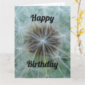 White Dandelion Birthday Karte (Gelbe Blume)