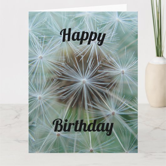 White Dandelion Birthday Karte (Vorderseite)