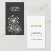 WHITE DANDELIONS YOGA LEHRER, YOGA INSTRUCTOR VISITENKARTE (Vorne/Hinten)