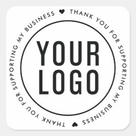 White danke, dass du mein Geschäft unterstützt has Quadratischer Aufkleber