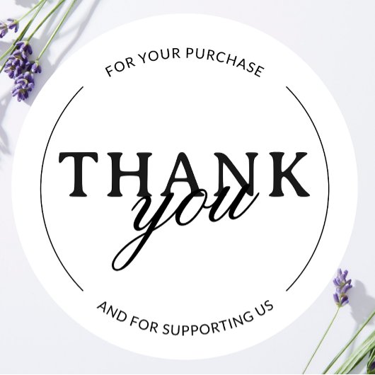 White Dankeschön an den Minimalistischen Aufkleber