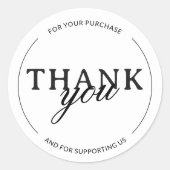 White Dankeschön an den Minimalistischen Aufkleber (Vorderseite)