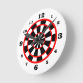 White Dartboard Runde Wanduhr (Winkel)