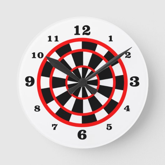 White Dartboard Runde Wanduhr (Vorderseite)
