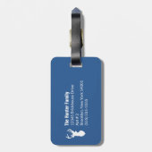 White Deer Buck Hunter Navy Blue White, kundenspez Gepäckanhänger (Rückseite vertikal)