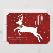 White Deer Joy Weihnachtskarte