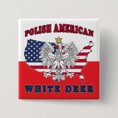 White Deer Texas Polnischer Amerikaner Button (Vorderseite)