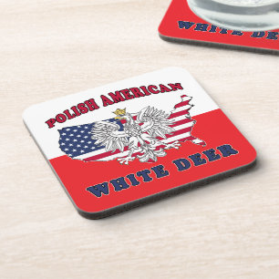 White Deer Texas Polnischer Amerikaner Getränkeuntersetzer