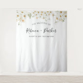 White delcate WEDDING Backdrop Foto Stand Wandteppich (Vorderseite)