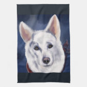 WHITE DEUTSCHE SHEPHERD GESCHIRRTUCH (Vertikal)