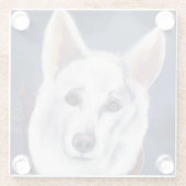 WHITE DEUTSCHE SHEPHERD GLASUNTERSETZER (Rückseite)