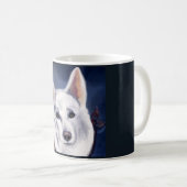 WHITE DEUTSCHE SHEPHERD KAFFEETASSE (VorderseiteRechts)