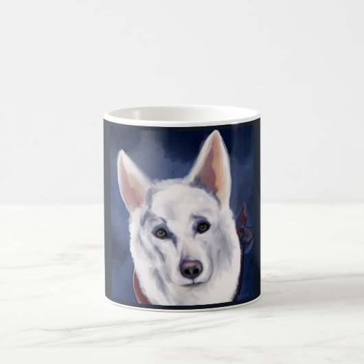 WHITE DEUTSCHE SHEPHERD KAFFEETASSE (Mittel)