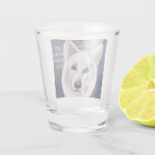 WHITE DEUTSCHE SHEPHERD SCHNAPSGLAS (Rückseite)