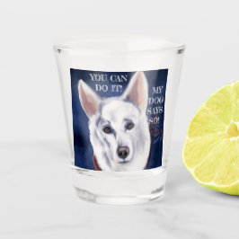 WHITE DEUTSCHE SHEPHERD SCHNAPSGLAS