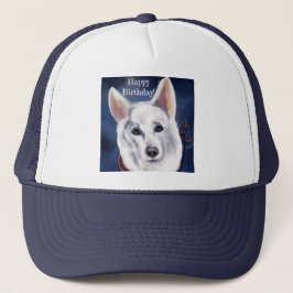 WHITE DEUTSCHE SHEPHERD TRUCKERKAPPE
