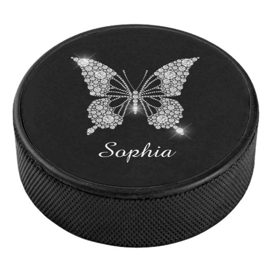White Diamond Butterfly, DIY Script Name, Black Eishockey Puck (3/4)