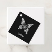 White Diamond Butterfly, DIY Script Name, Black Geschenkanhänger (Beispiel)