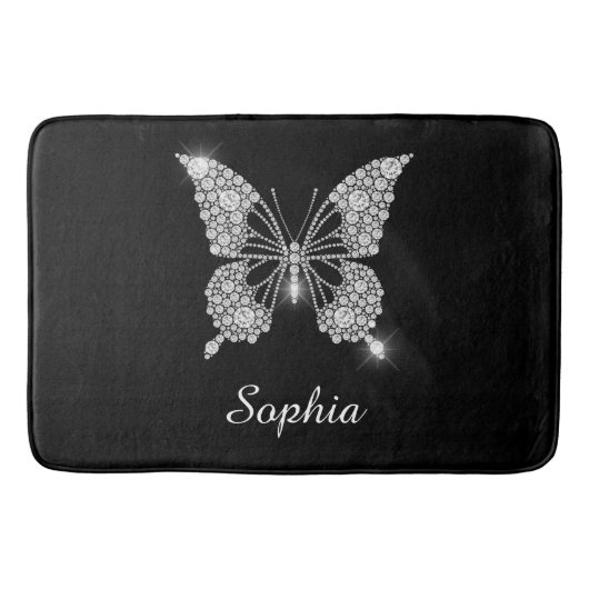 White Diamond Butterfly, Script Name, Black Badematte (Vorderseite)