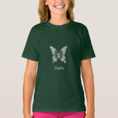 White Diamond Butterfly, Script Name, Black T-Shirt (Vorderseite)